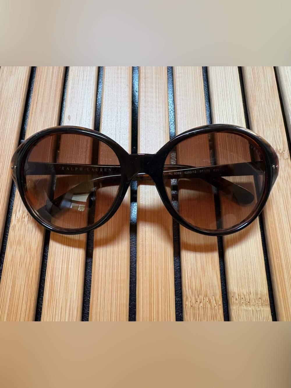 Ralph Lauren Round Tortoiseshell Sunglasses with Brown Lenses